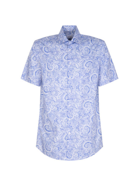 Seidensticker shirt MODERN PRINT light blue with Business Kent collar in modern cut