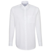 Seidensticker REGULAR shirt STRUCTURE white with Business Kent collar in modern cut