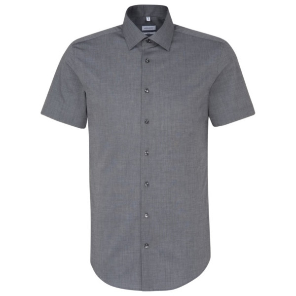 Seidensticker SLIM FIT shirt FIL À FIL anthracite with Business Kent collar in narrow cut