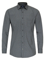 Redmond shirt REGULAR FIT PRINT black with Kent collar in classic cut