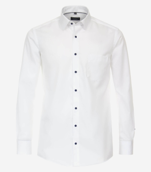 Chemise Redmond COMFORT FIT TWILL blanc avec col Kent en coupe classique