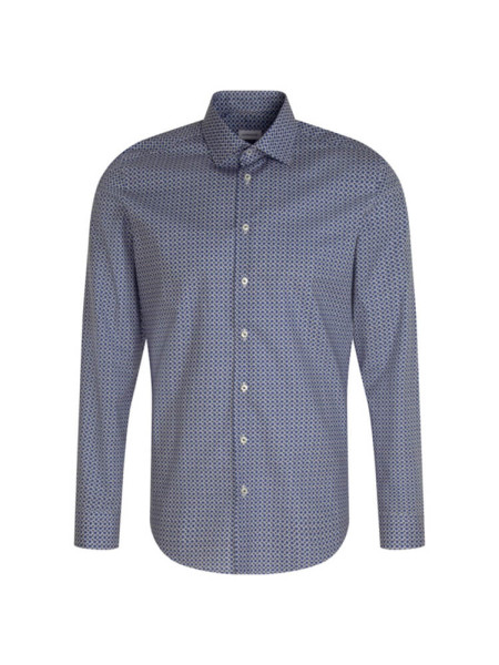 Seidensticker Hemd SLIM PRINT hellblau mit Business Kent Kragen in schmaler Schnittform
