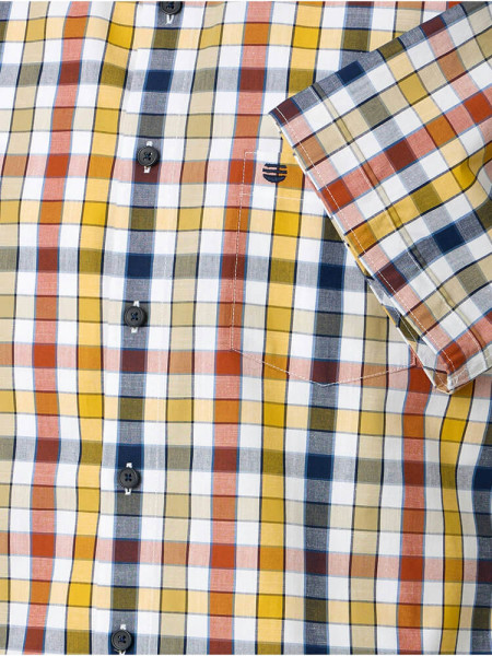 REDMOND Regular Fit Hemd Gelb Kent Struktur - Ansicht 2