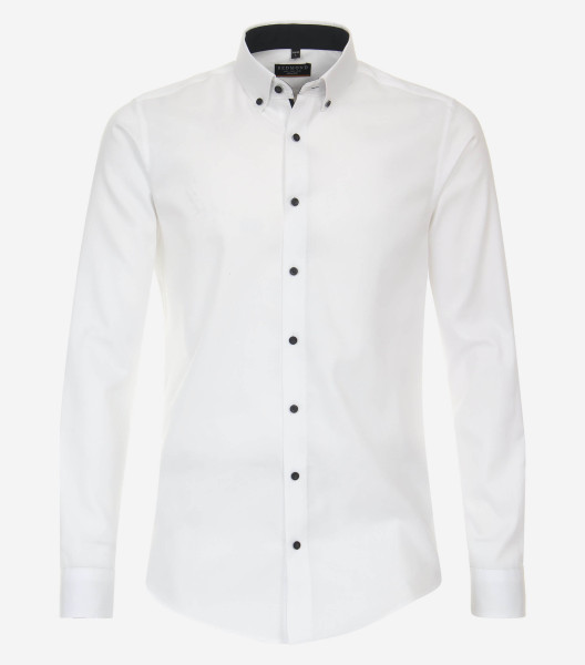 Redmond Hemd SLIM FIT STRUKTUR weiss mit Button Down Kragen in schmaler Schnittform