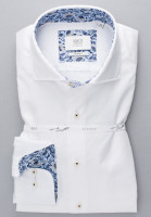 Eterna shirt SLIM FIT TWILL white with Shark collar in narrow cut