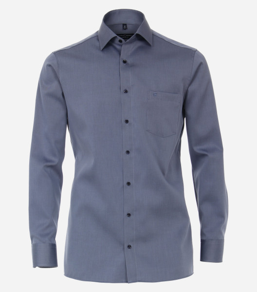 CasaModa shirt COMFORT FIT TWILL medium blue with Kent collar in classic cut