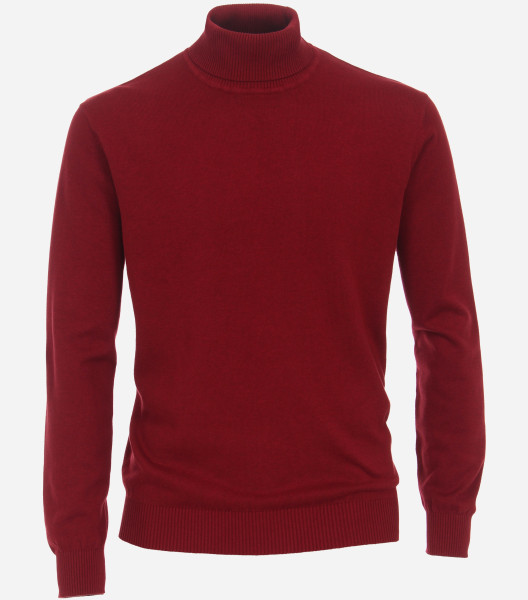 Redmond sweater REGULAR FIT KNITTED red with Turtleneck collar in classic cut