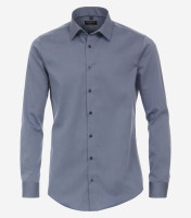 Redmond overhemd SLIM FIT TWILL donkerblauw met Kent-kraag in smalle snit