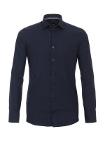 Venti shirt MODERN FIT STRUCTURE dark blue with Kent collar in modern cut