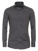 Chemise Venti MODERN FIT STRUCTURE bleu foncé avec col Button Down en coupe moderne