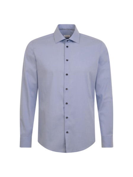 Seidensticker shirt SLIM STRUCTURE light blue with Business Kent collar in narrow cut