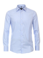 Venti overhemd MODERN FIT UNI POPELINE lichtblauw met Kent-kraag in moderne snit