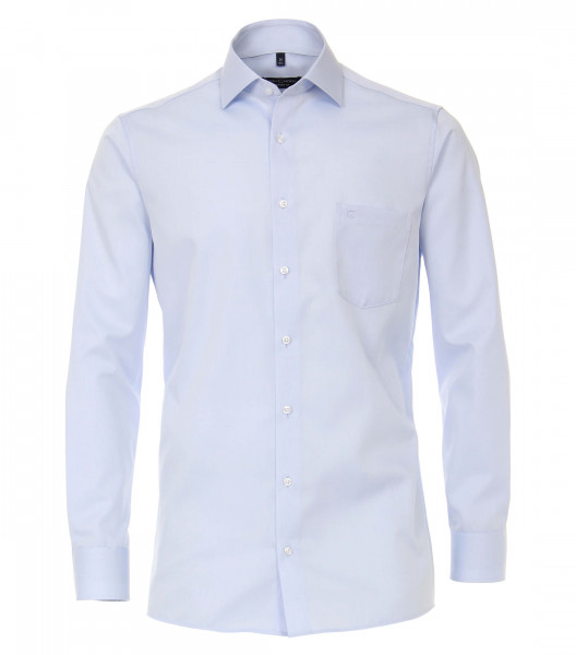 Chemise CASAMODA COMFORT FIT TWILL bleu clair avec col Kent en coupe classique