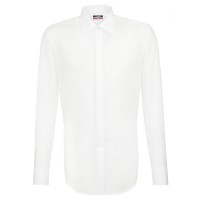 Seidensticker REGULAR shirt UNI POPELINE white with Business Kent Party collar in modern cut