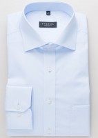 Eterna Hemd COMFORT FIT UNI POPELINE hellblau mit Classic Kent Kragen in klassischer Schnittform