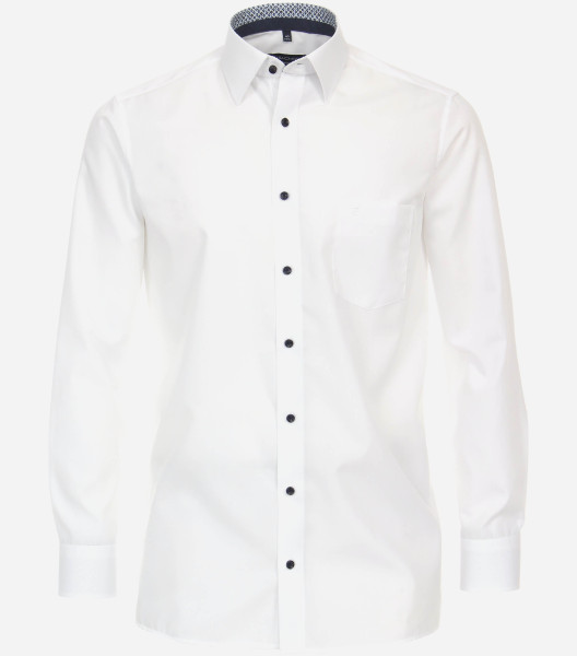 CasaModa overhemd COMFORT FIT UNI POPELINE wit met Kent-kraag in klassieke snit
