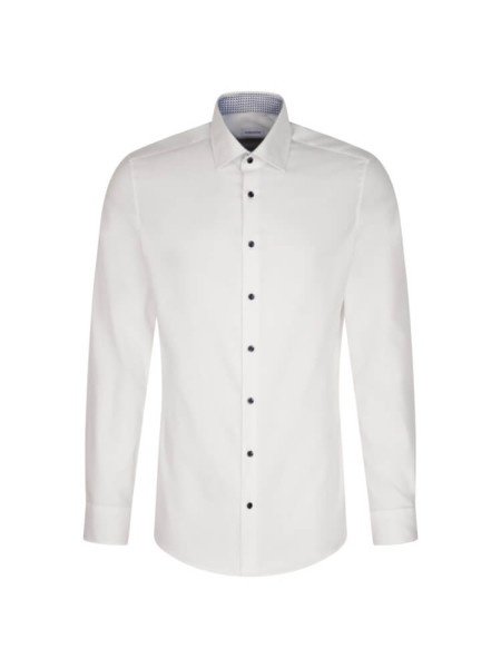 Seidensticker shirt SLIM TWILL white with Business Kent collar in narrow cut