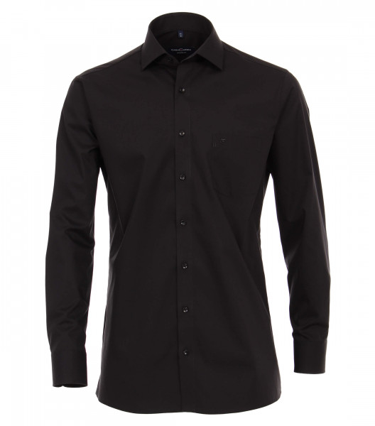 CASAMODA shirt MODERN FIT UNI POPELINE black with Kent collar in modern cut