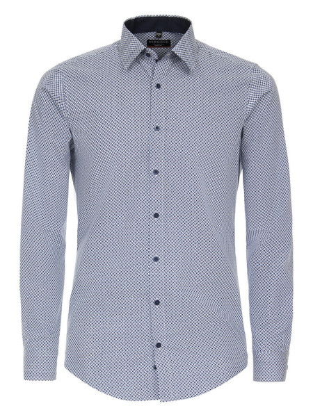 Redmond shirt SLIM FIT PRINT light blue with Kent collar in narrow cut