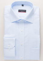 Eterna Hemd MODERN FIT UNI POPELINE hellblau mit Classic Kent Kragen in moderner Schnittform