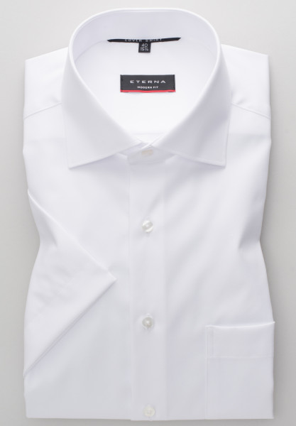 Eterna shirt MODERN FIT TWILL white with Classic Kent collar in modern cut
