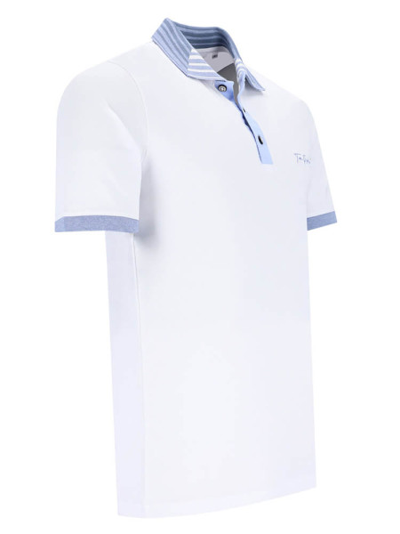 TOM RIPLEY Poloshirt Weiß Extrafeine Qualität - Ansicht 1