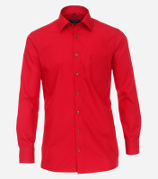 CasaModa shirt COMFORT FIT UNI POPELINE red with Kent collar in classic cut