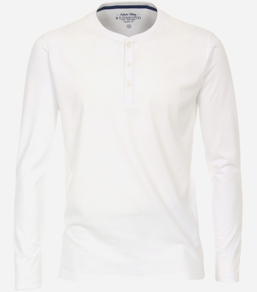 Redmond T-Shirt REGULAR FIT JERSEY weiss mit V-Ausschnitt Kragen in klassischer Schnittform