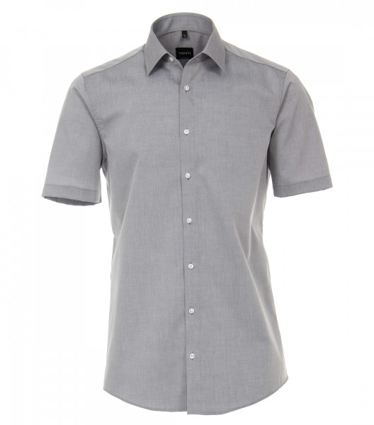 Venti shirt MODERN FIT UNI POPELINE grey with Kent collar in modern cut