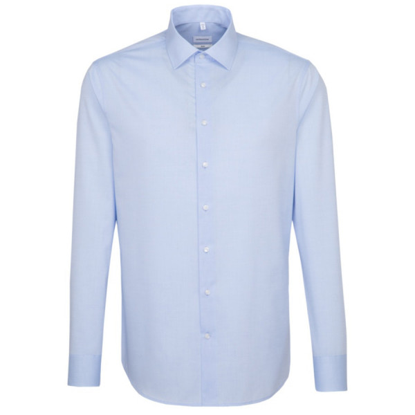 Seidensticker SLIM FIT shirt UNI POPELINE light blue with Business Kent collar in narrow cut