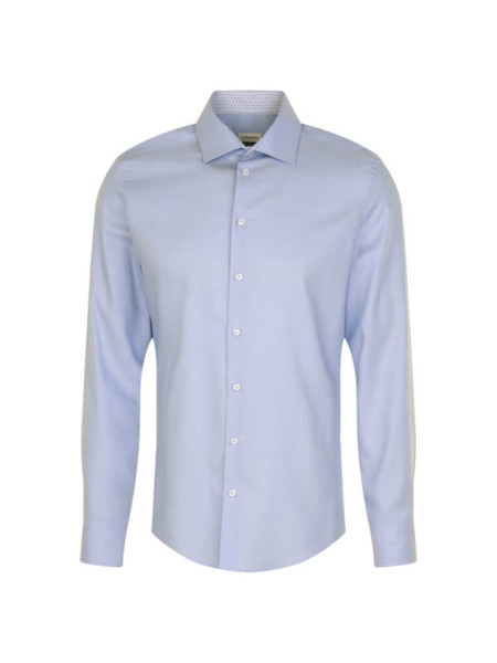 Seidensticker shirt SLIM TWILL light blue with Business Kent collar in narrow cut