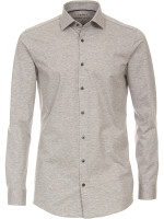 Chemise Venti BODY FIT JERSEY gris avec col Kent en coupe étroite