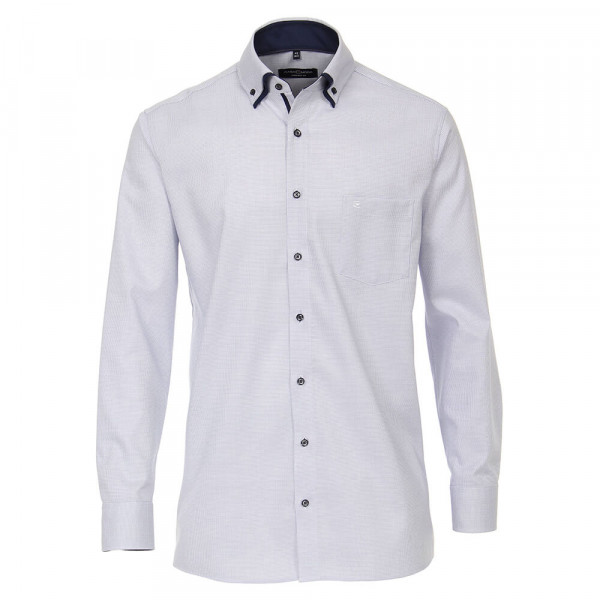 CASAMODA shirt COMFORT FIT STRUCTURE light blue with Button Down collar in classic cut