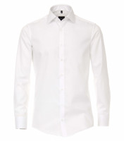 Chemise Venti MODERN FIT UNI POPELINE blanc avec col Kent en coupe moderne