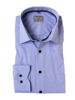 Marvelis shirt COMFORT FIT UNI POPELINE light blue with New Kent collar in classic cut