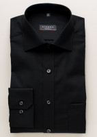 Eterna Hemd MODERN FIT UNI POPELINE schwarz mit Classic Kent Kragen in moderner Schnittform