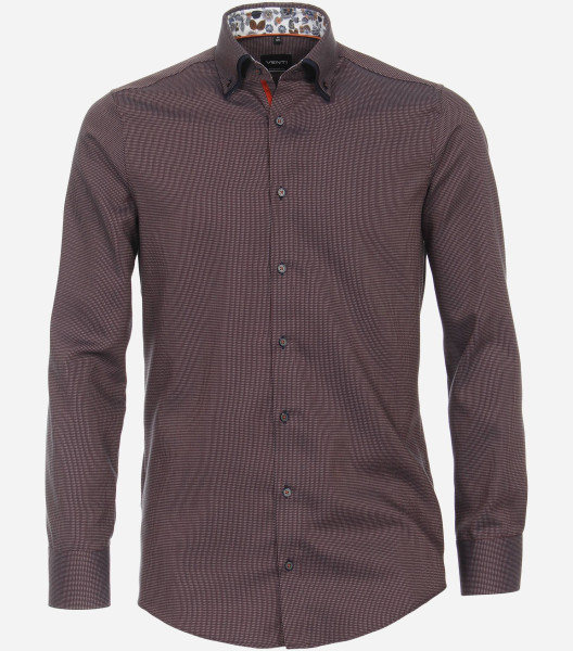 Venti Hemd MODERN FIT UNI POPELINE orange mit Button Down Kragen in moderner Schnittform