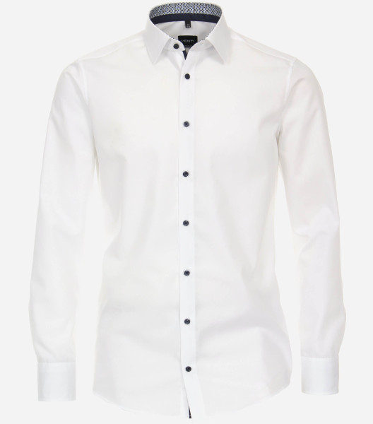 Venti overhemd MODERN FIT UNI POPELINE wit met Kent-kraag in moderne snit