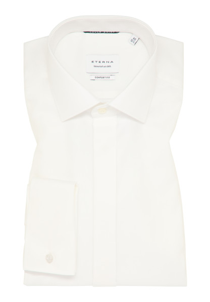 Eterna overhemd COMFORT FIT TWILL beige met Klassieke Kentkraag in klassieke snit