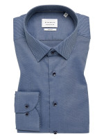 Chemise Eterna SLIM FIT UNI STRETCH bleu moyen avec col Kent en coupe étroite