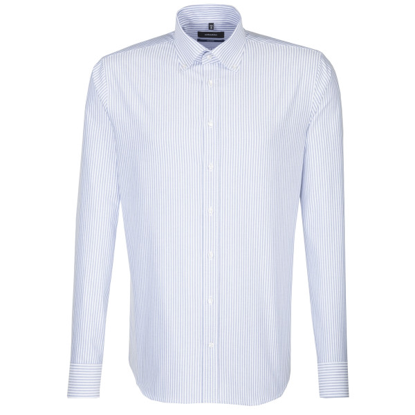 Seidensticker SHAPED Hemd FEIN OXFORD dunkelblau mit Button Down Kragen in moderner Schnittform