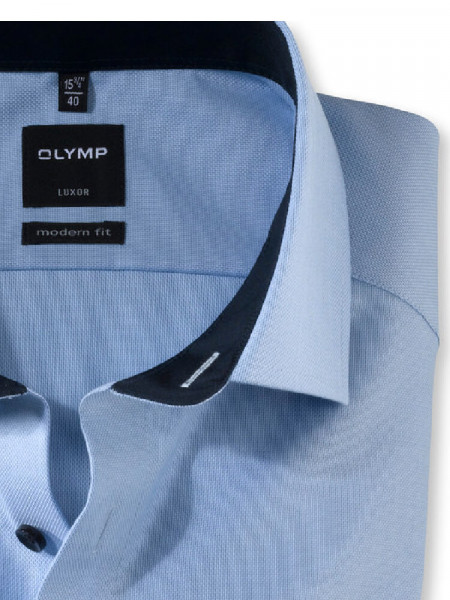 OLYMP Regular Fit Hemd Hellblau Global Kent Struktur