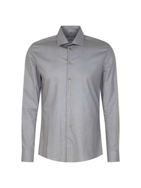 Seidensticker shirt SLIM TWILL beige with Business Kent collar in narrow cut