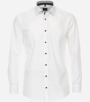 Venti shirt MODERN FIT UNI POPELINE white with Kent collar in modern cut