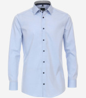 Venti shirt MODERN FIT UNI POPELINE light blue with Kent collar in modern cut