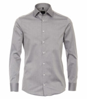 Venti shirt MODERN FIT UNI POPELINE grey with Kent collar in modern cut