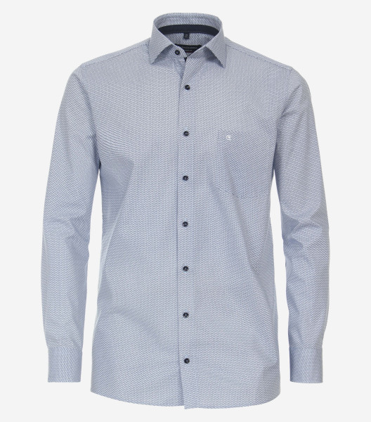 CasaModa overhemd MODERN FIT PRINT lichtblauw met Kent-kraag in moderne snit
