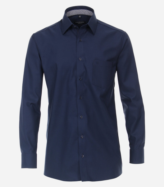 CasaModa shirt COMFORT FIT STRUCTURE dark blue with Kent collar in classic cut