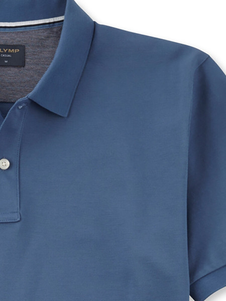 OLYMP Poloshirt Rauchblau Piqué