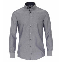 Chemise Venti MODERN FIT STRUCTURE bleu moyen avec col Button Down en coupe moderne